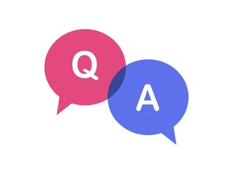 Q&amp;A speech bubble. Problem solving ideas or advice. Conversation with questio 스톡 일러스트