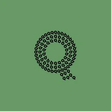 Q text pattern for Q letter vector conceptual logo Stock Illustration