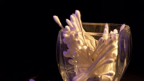 Q tip - ear cleaning Stock Footage 144242699