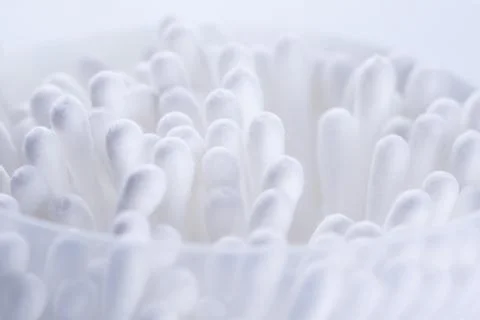 Q tips on white Foto stock