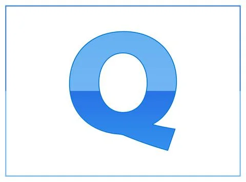 Q vector font, made of dark and light blue colors. For letter logo, brand lab Stock Illustration