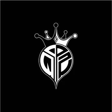 Q Z circle monogram logo emblem style with clown crown shape vector decoratio Illustrazione stock