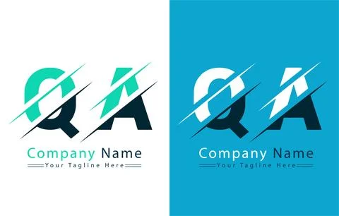 QA Letter Logo Vector Design Template Elements Stock Illustration