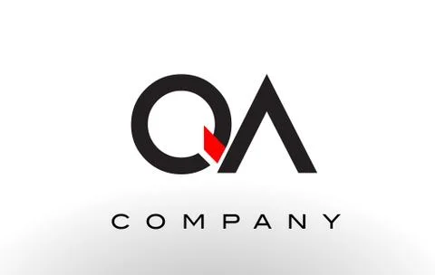 QA Logo.  Letter Design Vector. Illustrazione stock