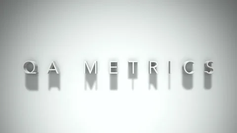 Qa metrics 3D title animation with shadows on a white background Stock Footage 296899451