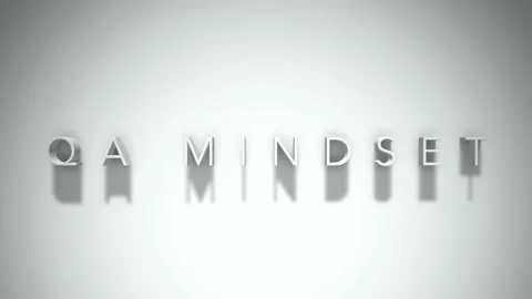 Qa mindset 3D title animation with shadows on a white background Stock Footage 297012753