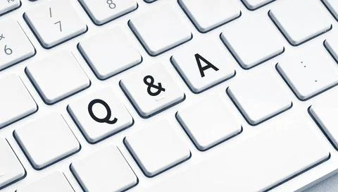 QA or question and answer text on modern computer Keyboard QA or question ... Stock Photos