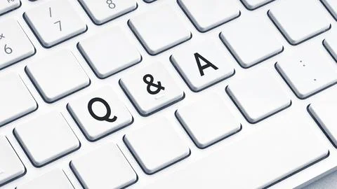 QA or question and answer text on modern computer Keyboard Stock Photos