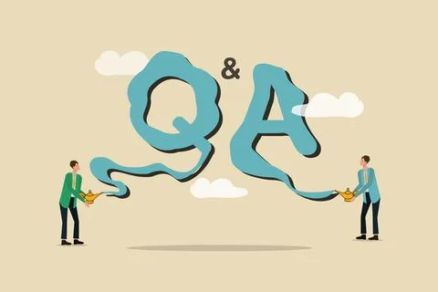 QA, question and answer session Stock Illustration