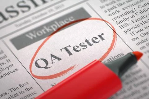 QA Tester Hiring Now. 3D Stock-Illustration