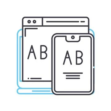 QA testing line icon, outline symbol, vector illustration, concept sign 스톡 일러스트