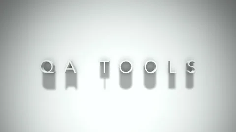 Qa tools 3D title animation with shadows on a white background Stock Footage 296899464