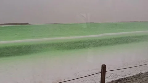 Qarhan salt lake Stock Footage 336418423