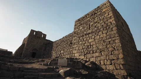 Qasr Azraq, Qasr Al-Azraq, wide shot dol... | Stock Video | Pond5