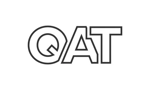 QAT logo design template with strong and modern bold text. Initial based ve.. Stock Illustration