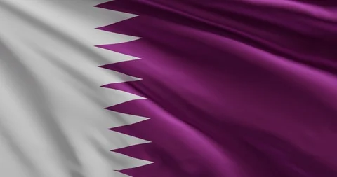 Qatar 3D Flag Animation Closeup (3D Rendering) Stock Footage 126167763