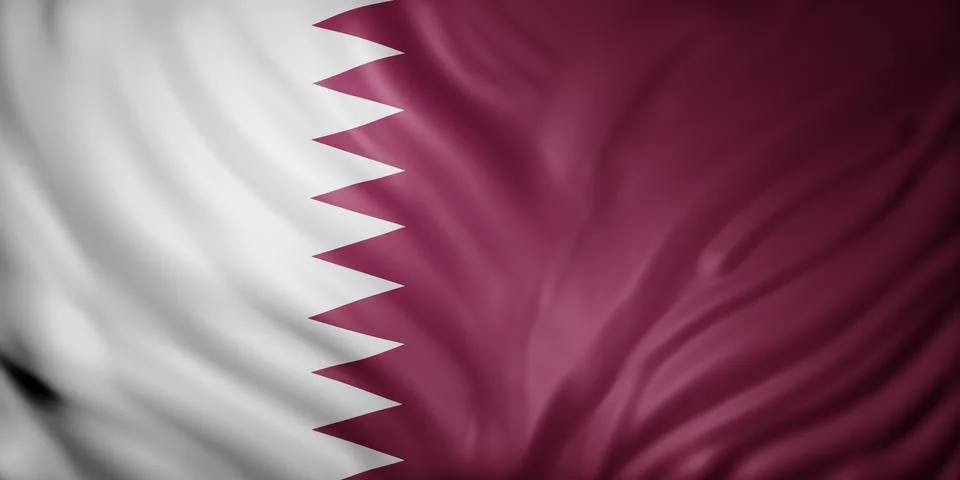 Qatar 3d flag Illustrazione stock