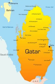 Qatar Abstract vector color map of Qatar country Copyright: xZoonar.com/Ru... Stock Photos