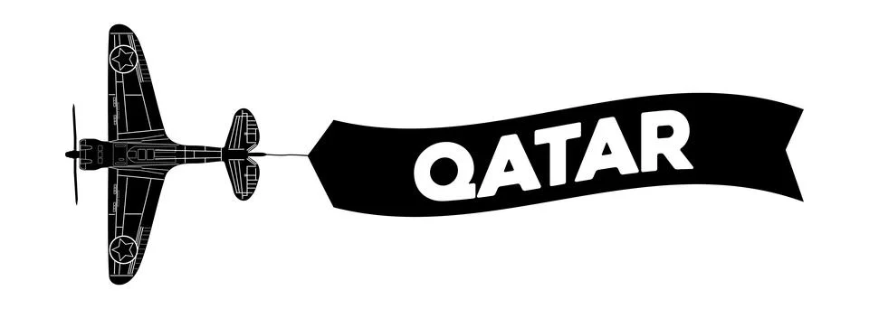 Qatar advertisement banner Stock Illustration