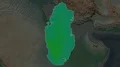 Qatar and capital circled and zoomed. Physical 4k or 4k+ Resolution