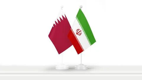 Qatar and Iran flags Stock Illustration