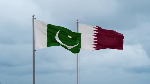 Qatar and Pakistan flag | Stock Video | Pond5