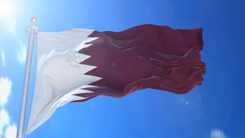 Qatar animated flag pack in 3D and green screen Stock Footage 119987121