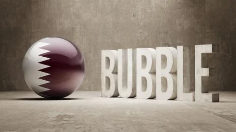 Qatar. Bubble  Concept. Stock Illustration