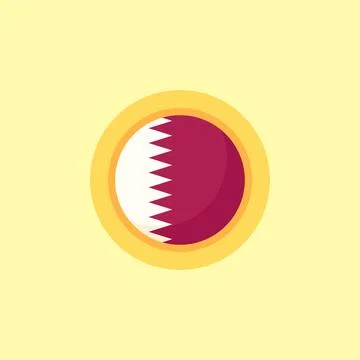 Qatar - Circular Flag Stock Illustration