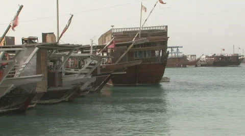 Qatar Corniche Boats 8 Stock Footage 456477