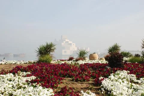 Qatar corniche at winter time Stock Photos
