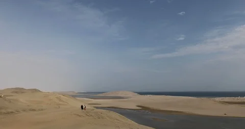 Qatar desert by the sea Stock Footage 122401495