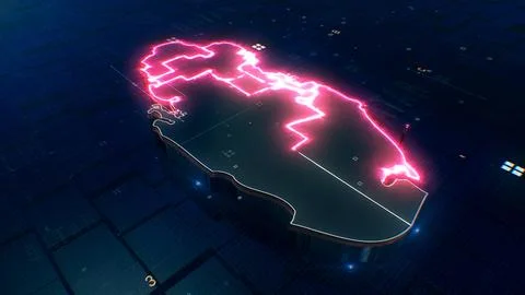 Qatar digital map 4k  Stock Photos