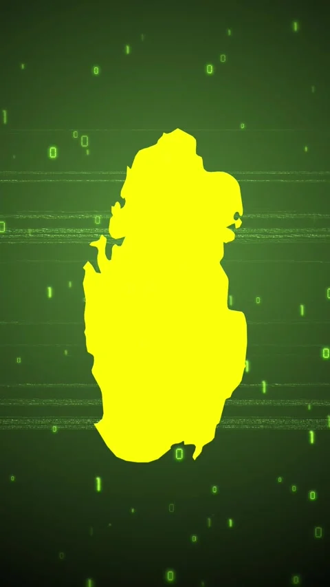 Qatar Digital Map Intro Stock Footage 258836913