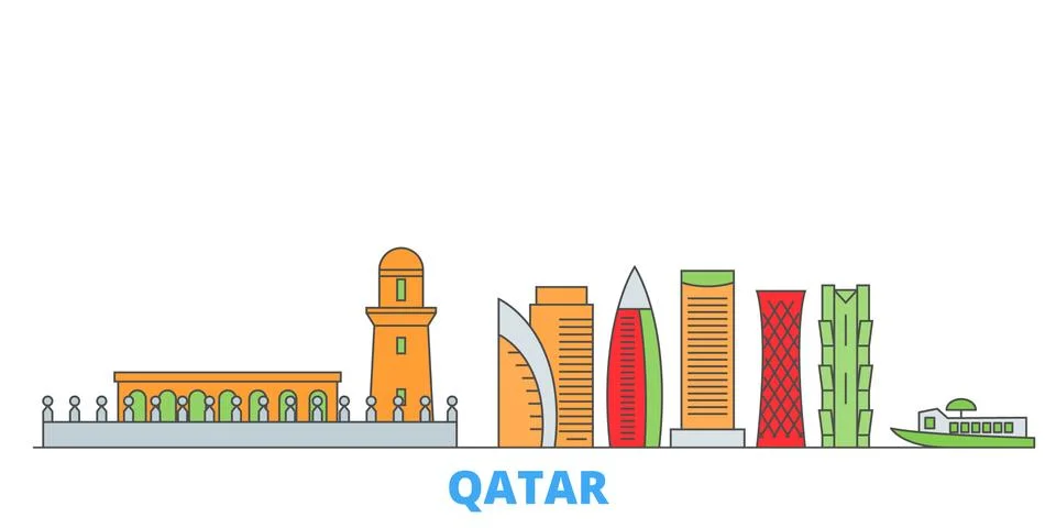 qatar buildings vector