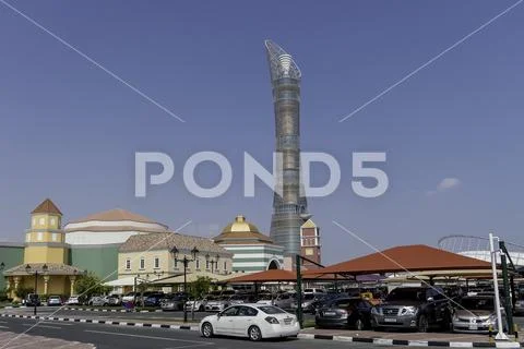 Qatar, Doha, The Torch Towerr and Villaggio Mall ~ Premium Photo #257003924