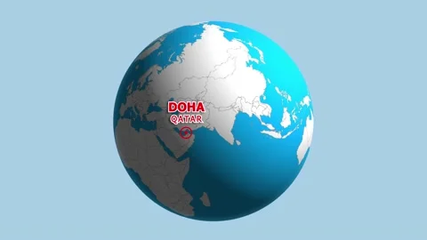 QATAR DOHA ZOOM IN FROM SPACE Video stock 177535003