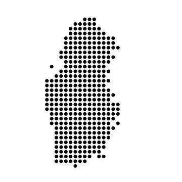 Qatar dotted vector map Stock Illustration