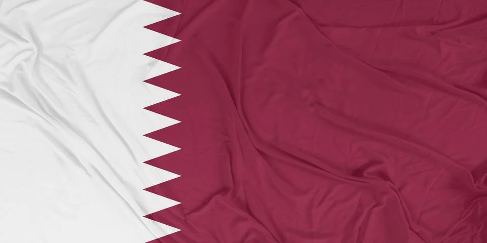 Qatar Dynamic Flag Motion with Intense Wind Waves Stock Photos