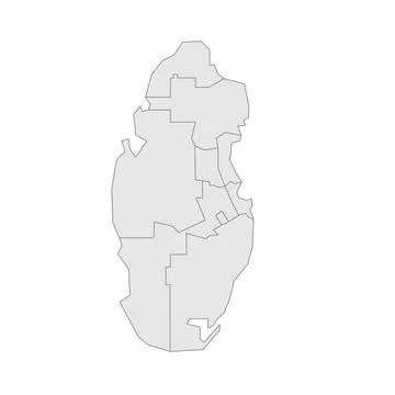 Qatar editable vector political map EPS Stock Illustration