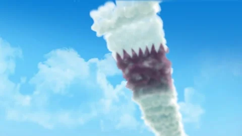 Qatar Flag 3D Render Animation Created with Colored Smoke Trails by Aircraft 스톡 동영상 332310186