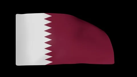 Qatar Flag with Alpha Channel Video stock 87551049