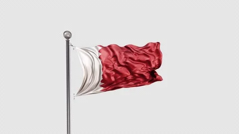 Qatar Flag  Animation Loop Include Alpha 3D Rendering Video stock 283026708