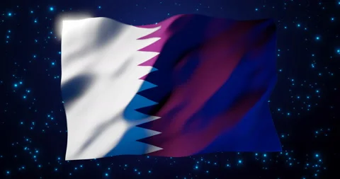 QATAR Flag Animation,  QATARI National Background Colors  3D Rendering (3D Rende 動画素材 166647903