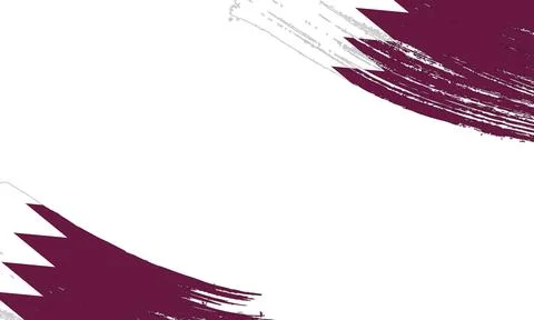 Qatar Flag with Brush Stroke Effect, Grunge brush stroke. Watercolor painti.. Stock Illustration