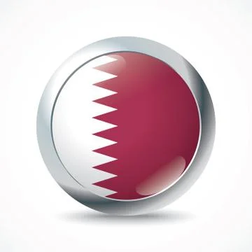 Qatar flag button Stock Illustration
