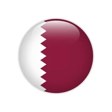 Qatar flag on button Illustrazione stock