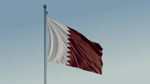 Qatar Flag: Cinematic Loopable Motion with Blue Sky in 4K ProRes 422 HQ 스톡 동영상 267468949