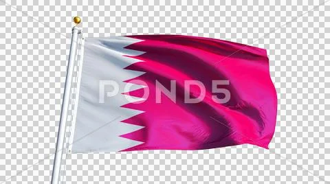 Qatar flag, close up, isolated with alpha channel Stock Photos