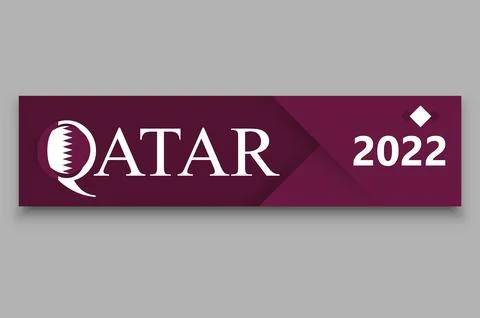 Qatar flag colors background. Website banner. Football banner for the tournam Stock Illustration